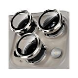 Iphone 15 Pro / Iphone 15 Pro Max Kamera Koruyucu Lens Safir Titanium Temperli Cam