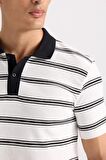 DeFacto Slim Fit Dar Kesim Çizgili Polo Tişört D4720AX24SMWT32