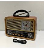 Vintage Saatli Fm Radyo Bluetooth Müzik Çalar Radyo Eskitme Nostalji Radyo Mp3 Çalar Everton rt-781