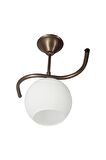 Fuji Bronz Tekli Beyaz Camlı Avize | Kaliteli Modern Metal Avize