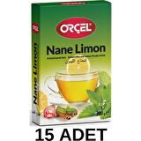 Orçel Nane Limon (Mentollü) Aromalı İçecek Tozu Oralet Çay 15 x 200gr.