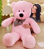 Sevgiliye HEDİYE- 160 cm İthal Kumaş Papyonlu DEV Boy Peluş Ayı