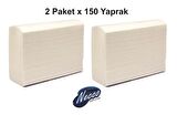 2 Pk. 150 Yapraklı Z Katlama Dispenser Havlu