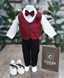 Erkek Bebek Kravat-papyonlu Mevlüt Takımı / Mevlütlük Takım / Bordo-siyah