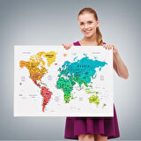 Harita Sepeti Dünya Haritası Dekoratif Kanvas Tablo Son Derece Detaylı ve Eğitici 1602