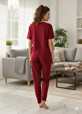 KADIN BORDO SWEET LİTTLE PRİNCES PİJAMA TAKIMI