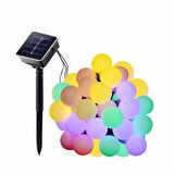 Solar Güneş Enerjili Dış Bahçe Top Aydınlatma 5Metre 50 Led Çok Renkli