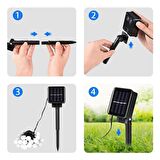 Solar Güneş Enerjili Dış Bahçe Top Aydınlatma 5Metre 50 Led Çok Renkli