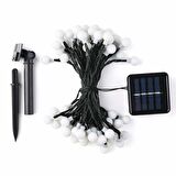 Solar Güneş Enerjili Dış Bahçe Top Aydınlatma 5Metre 50 Led Çok Renkli