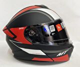 Kask Mt Genesis Sv Cave A5 Çene Açılır Motosiklet Kaskı Mat Siyah - Kırmızı S