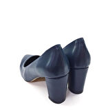 Kalın Topuklu Klasik Kadın Ayakkabı Lacivert