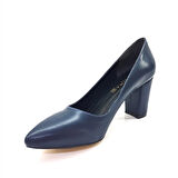 Kalın Topuklu Klasik Kadın Ayakkabı Lacivert