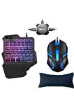 4in1 Oyun Konsolu Pubg Klavye Mouse Seti Ve Bağlayıcısı Bilek Desteği Standlı