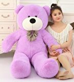 Sevgiliye HEDİYE- 160 cm İthal Kumaş Papyonlu DEV Boy Peluş Ayı
