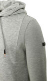 Erkek Gri Örme Desenli Slim Fit Kapüşon'lu SweatShirt NCS JEANS 1612