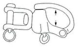 Snap shackle, AISI 316 paslanmaz çelik 70x12 mm