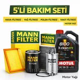 MANN Skoda Rapid 1.6 Dizel Motul X-Clean 5W-30 Motor Yağı Filtre Seti (2015-2019) 5 Li