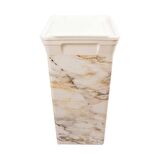 Plastik Çöp Kovası Mutfak Banyo Ofis Bahçe Kapaklı Çöp Kutusu Marble 40 LT