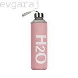 KILIFLI CAM MATARA 500 ML ŞIK VE DAYANIKLI MATARA PEMBE KILIFLI MATARA