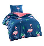 Junior Kız Erkek Çocuk Nevresim Seti Takım Tek Kişilik Flamingo Desen 140 X 200