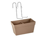 Omnipazar SO-YB01A Dekoratif Askılı Yalı Balkon Saksı 6.5 Litre No 1 Mocha
