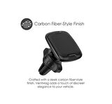 Manyetik Havalandırma Telefon Tutucu (Kompakt+Siyah Karbon Fiber Tasarım+Güvenli Kilitleme özellik)