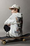 DeFacto Erkek Çocuk Oversize Geniş Kalıp Kapüşonlu Sırt Baskılı Sweatshirt D8495A825SPWT32