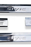 HONDA CIVIC 2016 VE ÜZERİ MODELLER ARASI KROM KAPI EŞİĞİ 4 PARÇA PASLANMAZ ÇELİK