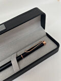 Elegance Series Gold Deri Kutulu Siyah Tükenmez Kalem