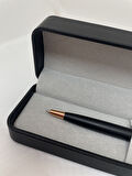 Elegance Series Gold Deri Kutulu Siyah Tükenmez Kalem