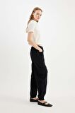 DeFacto Coool Jogger Gabardin Pantolon Normal Bel Basic Düz Kargo Cepli B0454AX24AUBK27