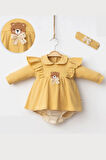 Kız Bebek Cute Bear Romper Baskılı Tulum