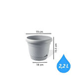 Omnipazar KRS-342 Dekoratif İnci Bitki Çiçek Saksı Takımı 2.2 Litre No 2