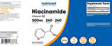 Nutricost Niacinamid (Vitamin B3) 500mg 240 Kapsül