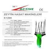Active E1200 XL Zeytin Hasat Makinesi