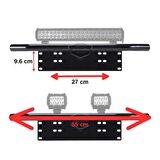 Her Araca Uyumlu Plaka Altlığı ve Koruma Demiri Sis Ayağı SUV 4X4 Off Road Led Montaj Braketi Plakalık Led Bağlantı Ayağı Krom