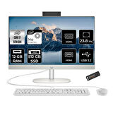 HP ProOne 240 G10 i7 1355U 12GB 512GB SSD Iris Xe Graphics 23.8" FHD FDOS All In One PC Beyaz & PER4
