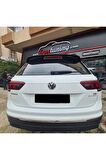 VW Tiguan Uyumlu Spoiler, 2016 2022, ABS PLASTİK, Tuning Aksesuar Modifiye Parlak Siyah Spoyler