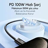 Baseus E-Marker Akıllı Çip 100W Type-C Şarj Kablo Samsung Xiaomi İphone 15 15 Pro Max Uyumlu Şarj Kablosu