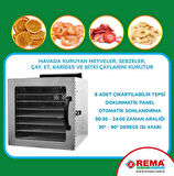 Rema MKM-8 Endüstriyel Metal Raflı Meyve-Sebze Kurutma Fırını