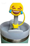 2 Adet 10 mm Stanley için Silikon Emoji Pipet Tıpası Quencher Pipet Kapağı