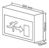 Arsel Dekolite Z Serisi Çift Yüzlü AE-3123-L Acil Çıkış Yönlendirme Armatürü Kesintide 180 Dak. Yanan 500 Lümen LED