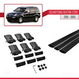 Ssangyong Rexton (Y200) 2001-2005 Arası ile Uyumlu FLY Model Ara Atkı Tavan Barı Siyah 3 Adet