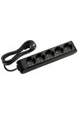 Viko 5 li Priz 3x1,5 mm Uzatma Siyah 7 Mt.