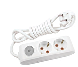Viko 2 li Anahtarlı Priz 3x1,5 mm Uzatma Beyaz 6 Mt.