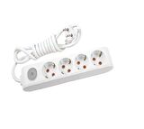 Viko 4 lü Anahtarlı Priz 3x1,5 mm Uzatma Beyaz 6 Mt.