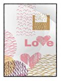 Shop365 Sevgi Aşk Sevgililer Günü Temalı İllüstrasyon Tablo Çerçeveli P-000218