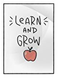 Shop365 Learn And Grow İngilizce Yazı Çocuk Eğitim Temalı Tablo Çerçeveli P-000501