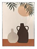 Shop365 Güneş Vazo ve Yapraklar Modern Tablo Çerçeveli P-000646