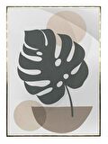 Shop365 Bitki Yapraklar ve Şekiller Modern Tablo Çerçeveli P-000673